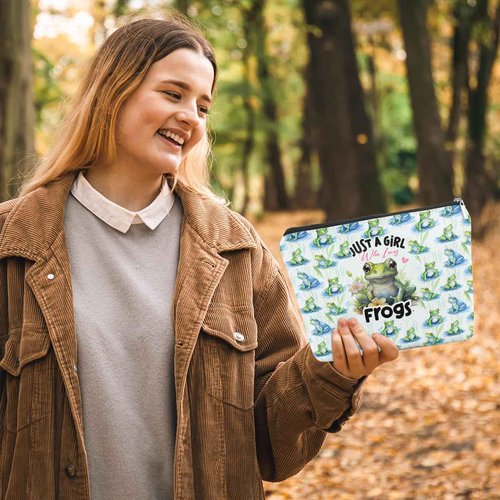 TBT Frog Gifts Funny Makeup Bag Frog Cosmetic Bag Frog Themed Gifts for Women Girls Best Friend Niece Daughter Animal Lovers Frog Lover Gifts Floral Travel Organizer Graduation Birthday Gifts