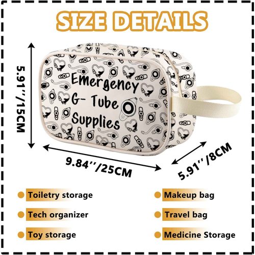 XYANFA Feeding Tube Bag Funny Dietician Gift Nurse Cosmetics Makeup Bag Critical Care Nursing Gift Emergency G Tube Supplies