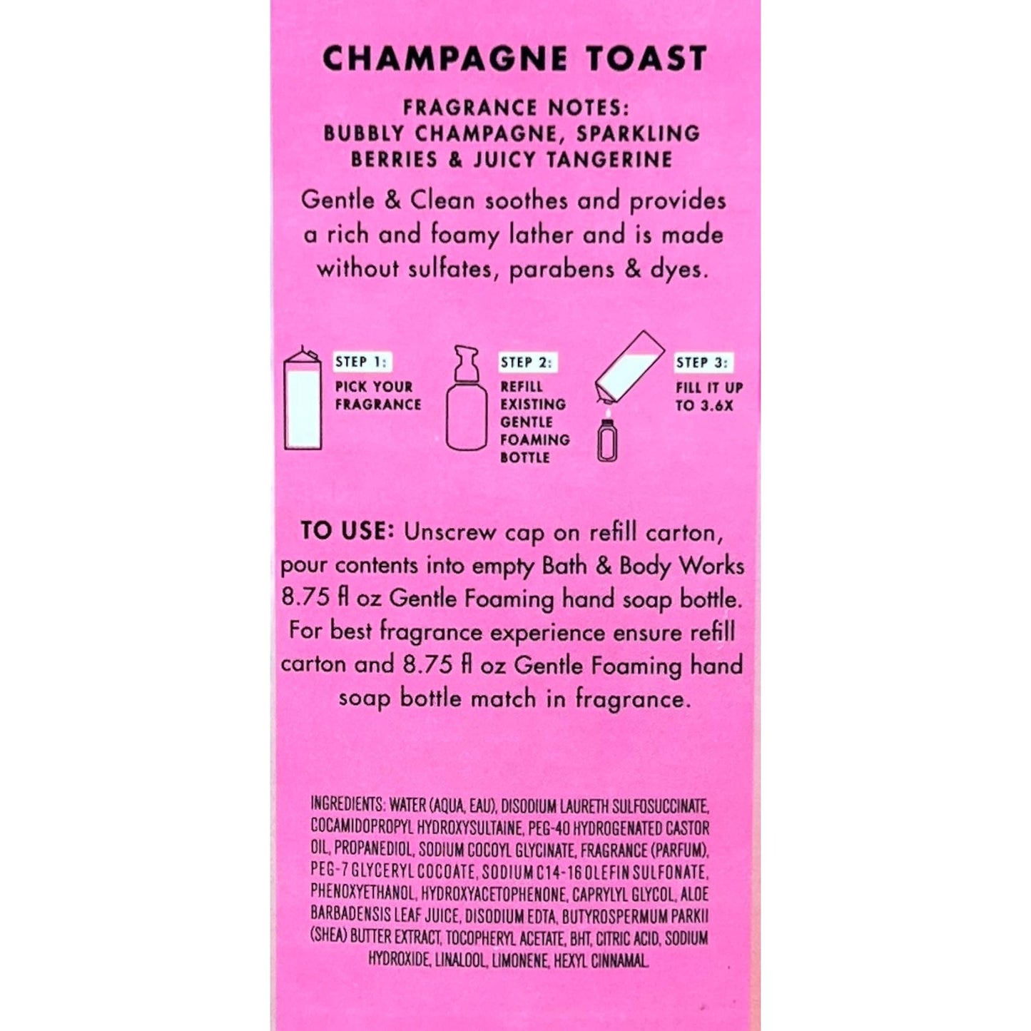 Bath & Body Works Champagne Toast Refill Gentle & Clean Foaming Hand Soap, 32 fl. oz. (Champagne Toast)