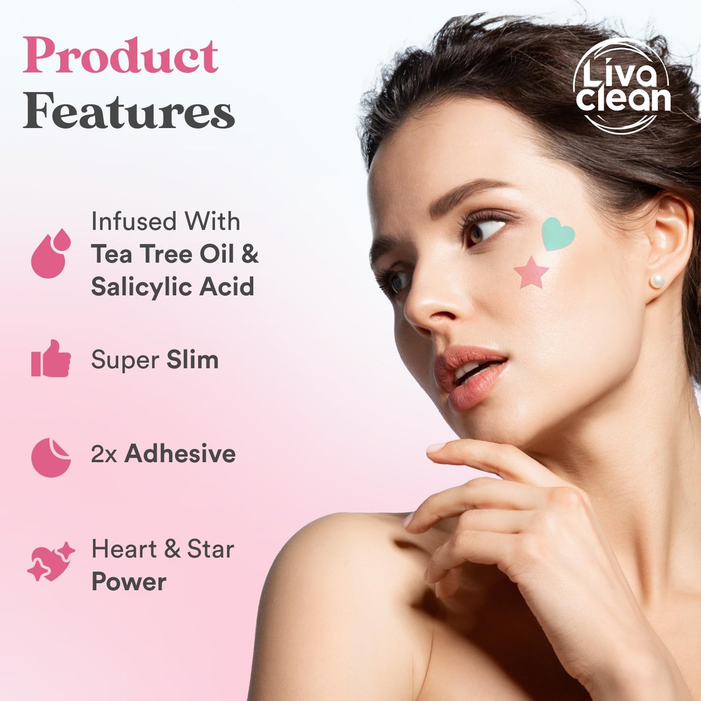 LivaClean 240 CT Heart & Star Pimple Patch w/Salicylic Acid & Tea Tree Oil, Pimples Patches, Pimple Patches Heart, Pimple Patch Cute, Zit Patch, Cute Pimple Patches, Heart Pimple Patches for Face