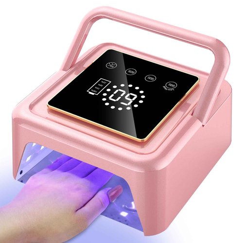 UV Nail Lamp 108W, UV Light for Gel Nail Polish, Cordless LED Nail Lamp with 36 Beads & Touch Display, Nail Light with 4 Timer Mode & Auto Sensor, Fast Curing Nail Dryer for Salon & Home (Pink)