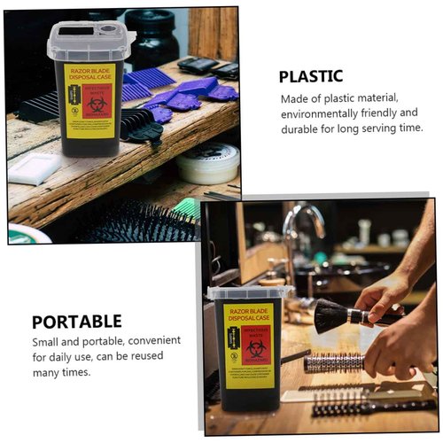 Beavorty 2pcs Boxes Blade Storage Box Razor Disposal Case Barber Blade Garbage Cans Storage Disposable Containers Square Tool Portable Shaver Waste Blades Containers Blades Dispenser Makeup