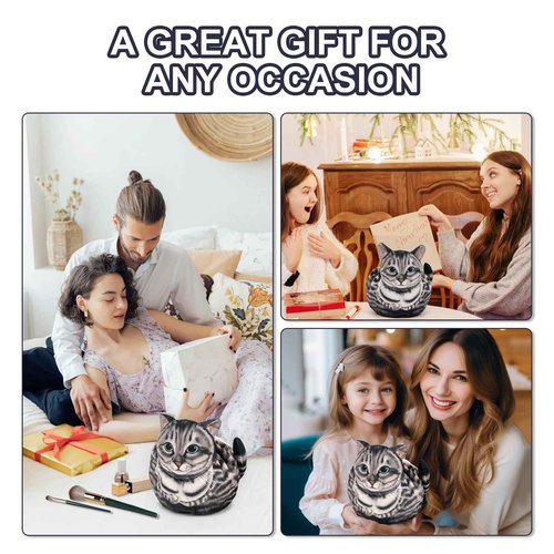 GKIOYRO Drawstring Makeup Bag, Cute Cat Travel Makeup Bag Gifts for Women, Large Cosmetic Bag for Women, Travel Toiletry Bag (Gray Cat)