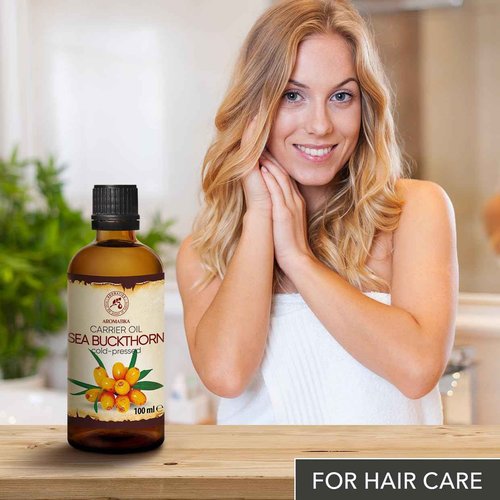 Sea Buckthorn Oil 3.4 Fl Oz - Pure & Natural - Hippophae Rhamnoides - Carrier Oil for Essential Oils - Base Oil for Nails - Hair - Face & Body Care