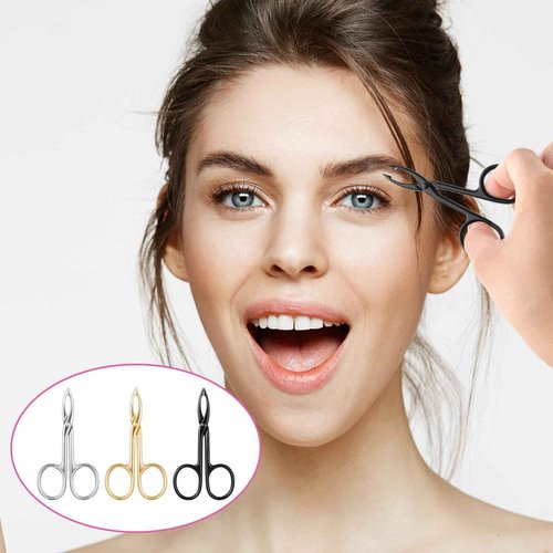 3Pcs Precision Scissor Tweezers, Eyebrow Tweezers with Scissor Handles, Pinzas Para Cejas for Women Facial Hair and Eyebrow Care(Gold, Silver, Black)