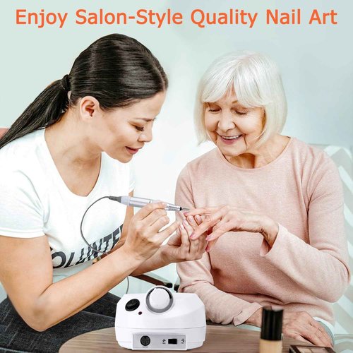 Acrylic Nail Drill-Electric Nail Drill 30000 RPM Electric Nail File with Foot Pedal E File Manicure Set, Nail Grinder for Gel Nails Efile with Drill Bits
