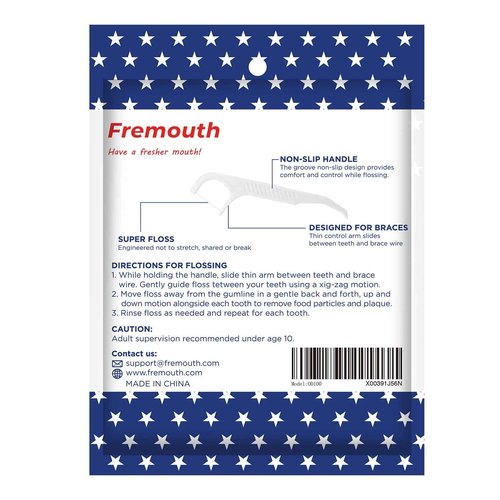 Fremouth Orthodontic Flossers for Braces - Ortho Dental Floss Picks, 100 Count (Pack of 3), with a Travel Case