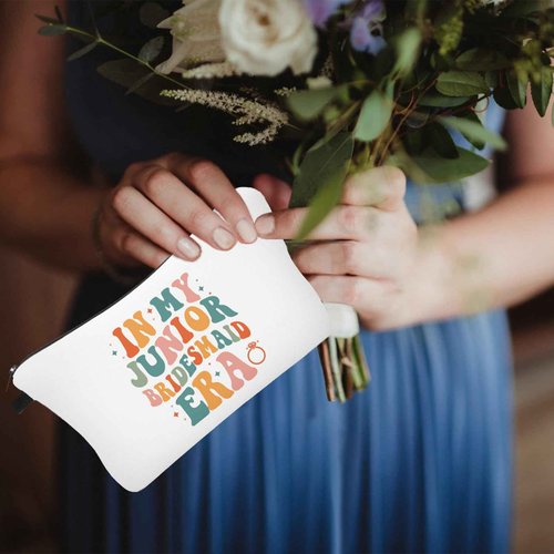 Baobeily In My Junior Bridesmaid Era, Bridesmaid Gifts for Women Makeup Bag Cosmetic Bag Bachelorette Party Essential Pouch Bridal Shower Gift