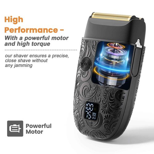 Bestauty Electric Foil Shaver for Men, Travel Razor with Enhanced Triple Head [Ultra-Close Shave], Wet & Dry Beard Shaver, Rechargeable and Cordless Bald Head Shaver, Gifts for Men Father's Day Gift