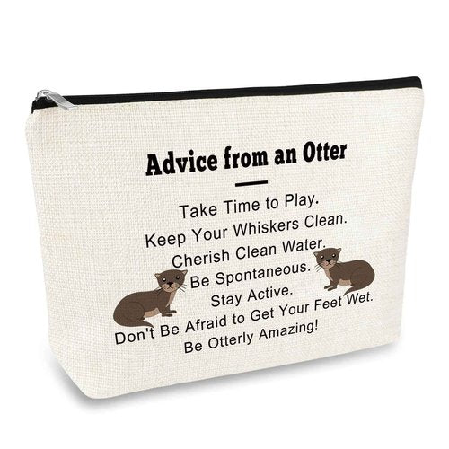 Otter Lover Gift Makeup Bag Sea Otter Gifts Inspiration Gifts for Best Friend Friendship Gift Cosmetic Bag Animal Lover Gift Birthday Christmas Graduation Gifts for Girls Women Travel Toiletry Pouch