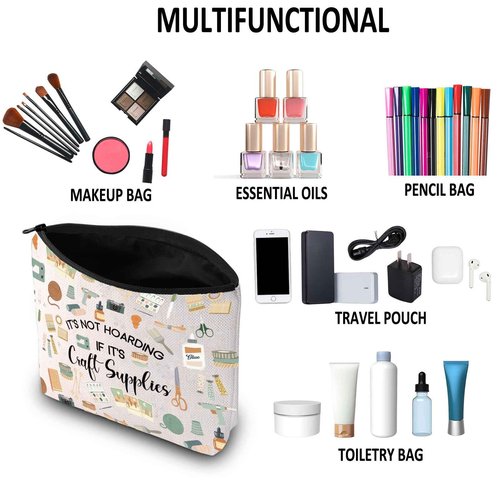 G2TUP Crafter Gift It's Not Hoarding If It's Craft Supplies Makeup Bag Crafting Lover Cosmetic Bag Sewing Lover Gift (Craft Supplies MB)