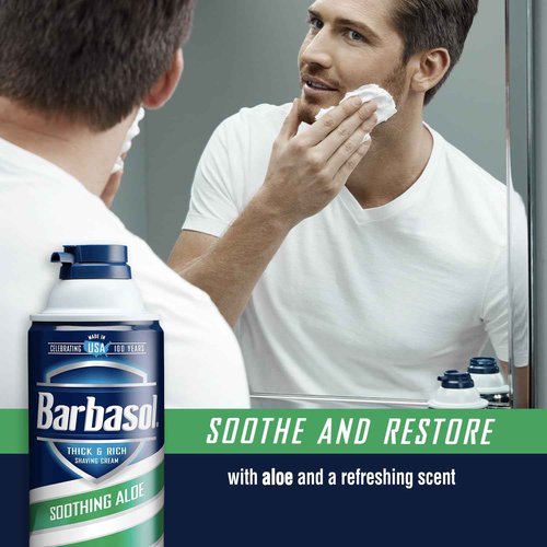 Barbasol Soothing Aloe Thick & Rich Shaving Cream 10 Oz (Pack of 12)