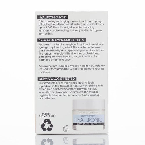 Advanced Clinicals Vitamin C Brightening Face Gel Cream + Encapsulated Retinol Rapid Wrinkle Rewind Face Cream + Collagen Multi-Lift Face Moisturizer + Hyaluronic Acid Moisture Boost Face Cream Set