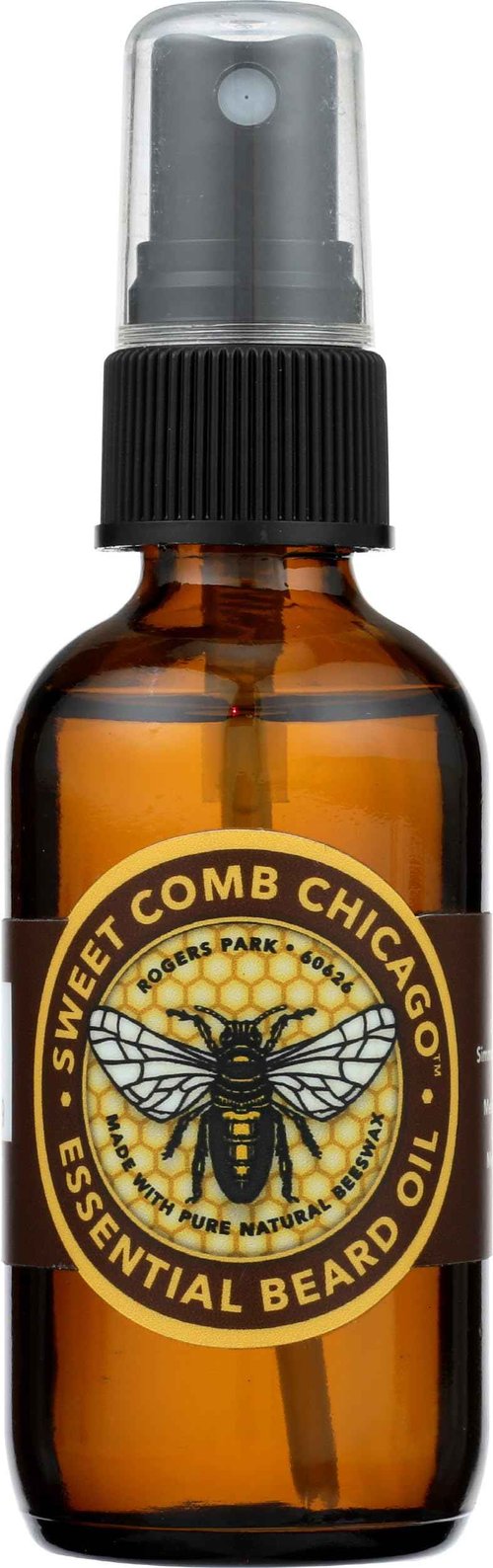 Sweet Comb Chicago Essential Beard Oil: Great for Moisturizing Men's Beards, Mustaches and Skin, Great Gift for the Bearded Man in Your Life, Birthday, Christmas