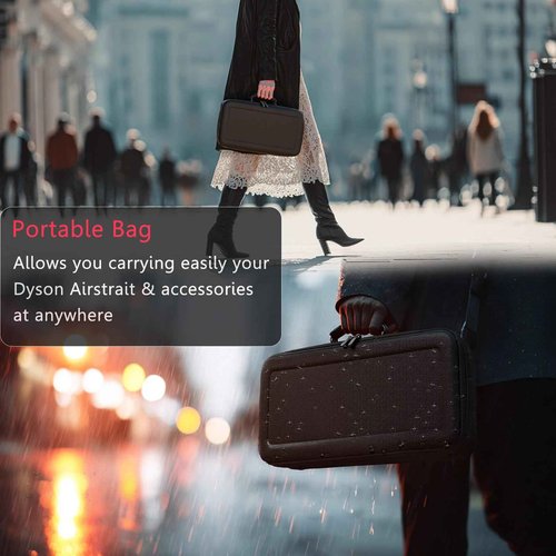 LIUIIVIRI Rigid Travel Case Suitable for Dyson airstraight HT01 Hair Straightener and Power Adapter Waterproof and Shockproof Carry Case(black)
