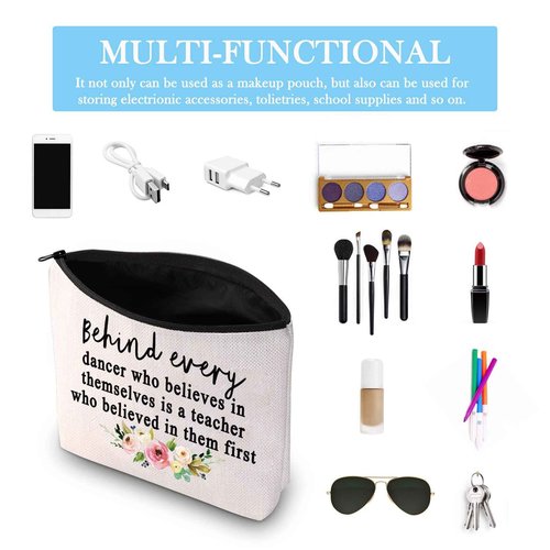 GJTIM Dance Teacher Appreciation Gift Dance Teacher Cosmetic Bag Makeup Bag for Dance Teacher Retirement (dance Teacher bag)