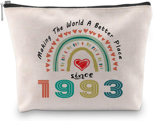 31st Birthday Gifts for Women, Making The World A Better Place Since 1993 Cosmetic Bag, 1993 Birthday Party Gifts, Makeup Bag Travel Pouch for 31 Year Old Woman, Daughter Girlfriend Friend Sister BFF