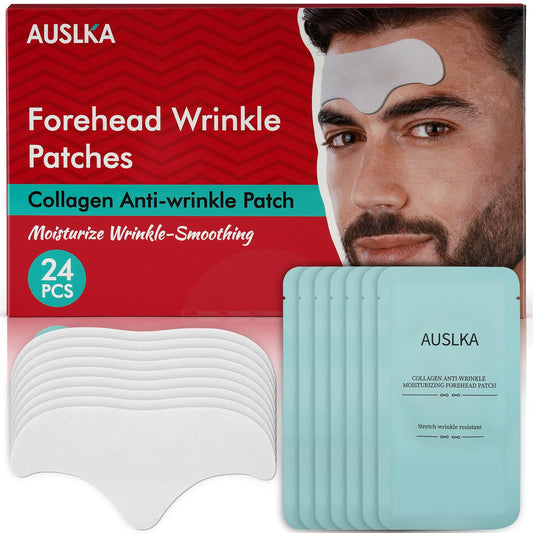 AUSLKA Men's Forehead Wrinkle Patches 24PCS,Anti-Wrinkle Facial Treatment,Smooth Fine Lines & Wrinkles