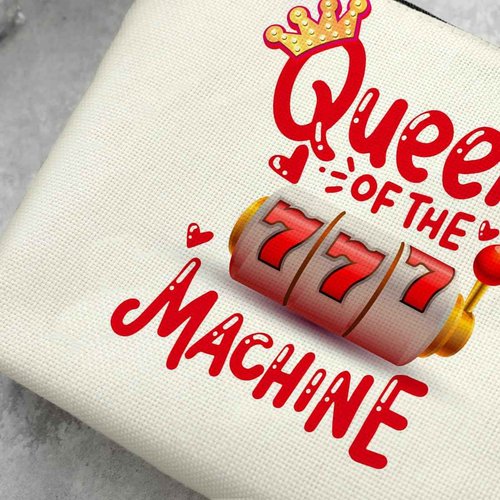 Casino Makeup Bag Cosmetic Bag Trip Toiletry Bag Slot Gambling Lucky Gift Birthday Christmas Graduation Gifts for Gambler Casino Lover Friend Daughter Cousin Queen Of The Machine