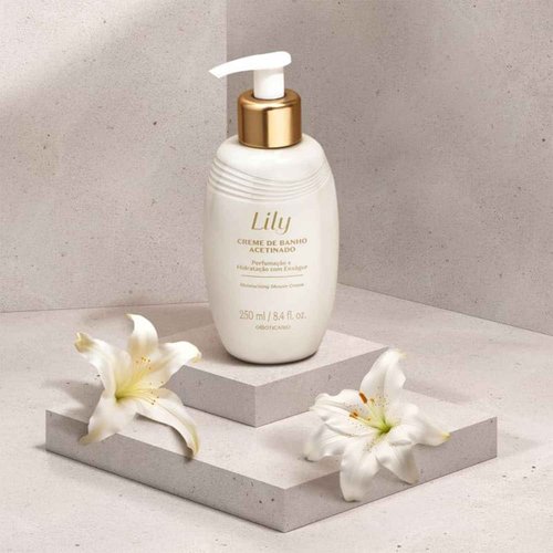 O Boticário Lily Satin Cream Cleanser, Moisturizing Bath Time with Hydration and Luxurious Fragrance, 8.4 Ounce (250ml)