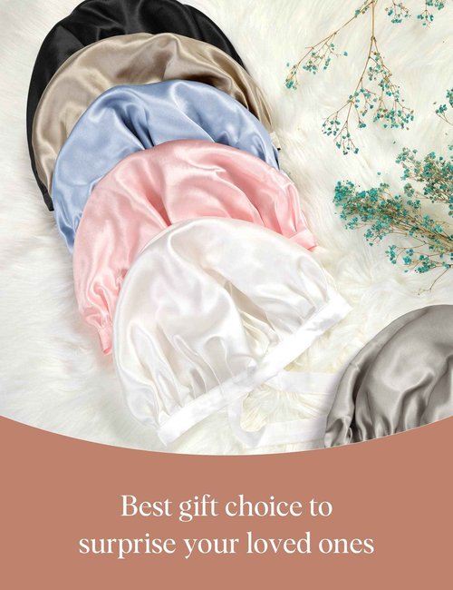 LILYSILK 100% 22MM Silk Hair Scrunchies for Sleeping & Hair Care, 100% Silk Bonnet for Daily Using or Sleeping