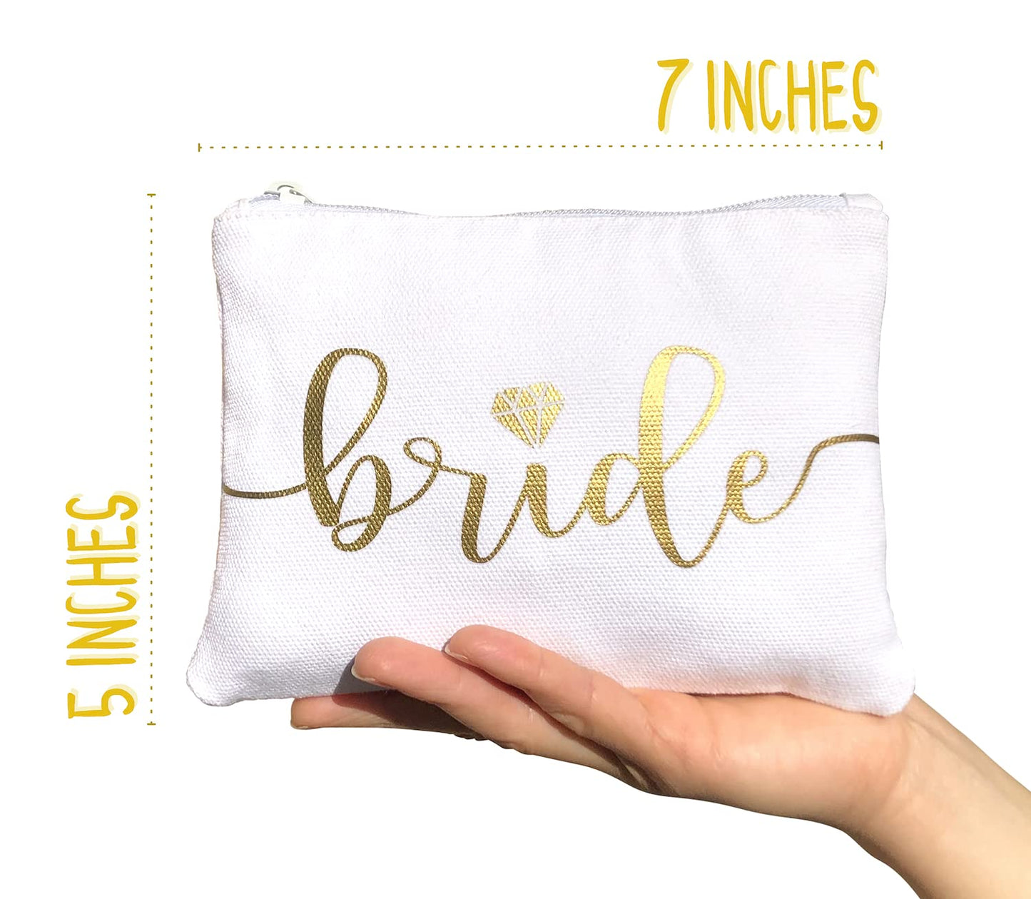 Bride Tribe Makeup Bags - Bridesmaid Favor for Bachelorette Party, Bridal Shower, Wedding. Cosmetics/Toiletries Bag, Wedding Survival Kit, Hangover Kit, Keepsake (4+1pc Bride Tribe + Bride, Mint)