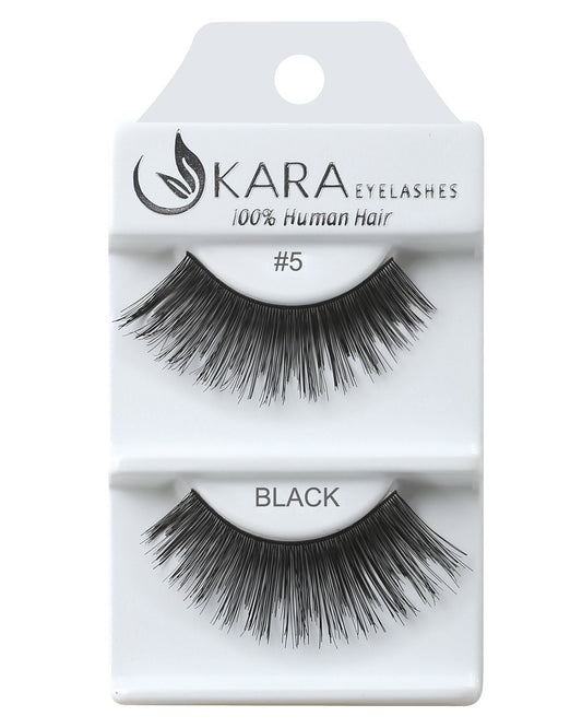 Kara Beauty Human Hair Eyelashes - 5 (Pack of 12)