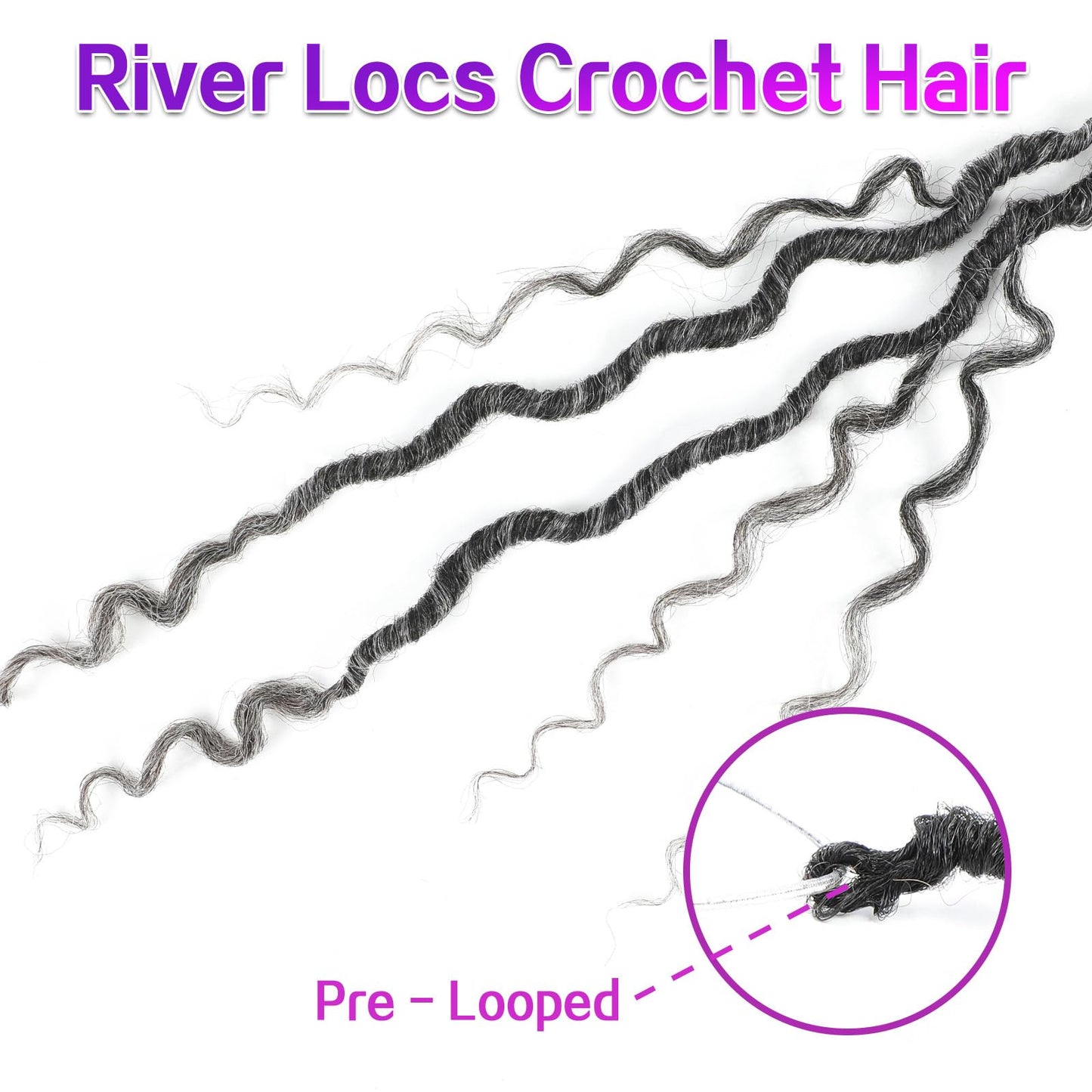 Goddess Locs Crochet Hair 22Inch Pre Looped Faux Locs Crochet Hair with Curly Ends 8Packs Bohemian Crochet Braids Hair for Black Women TGrey