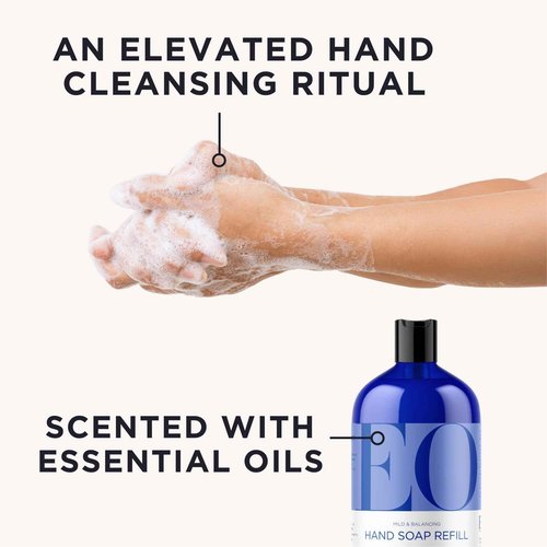 EO Liquid Hand Soap Refill, 32 Ounce (Pack of 2), French Lavender, Organic Plant-Based Gentle Cleanser with Pure Essential Oils