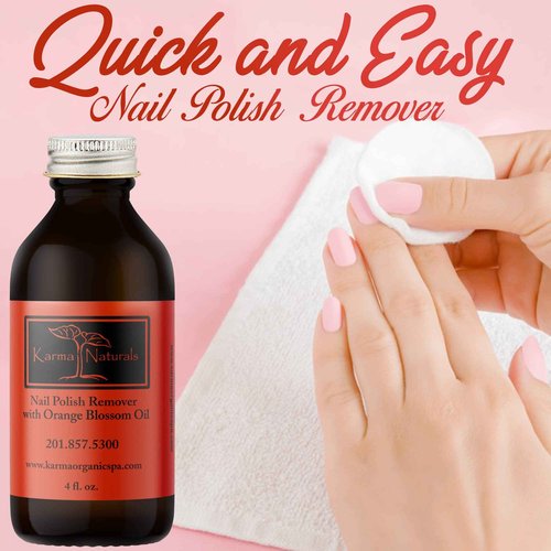 Karma Organic Nail Polish Remover Bundle Natural Rose Oil & Orange Blossom Scented (4FL-Oz Each)