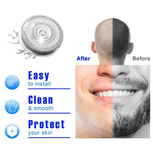 Shaver Replacement Blades compatible Skull Shaver for Pitbull Gold PRO/Pitbull Platinum Pro Shaver Heads (16 pcs)