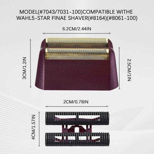 Replacement Heads for Men, 5 Star Series Finale Razor Replacement Foil and Bar Assembly Compatible with wahl Foil 7031-100,7043-100 Shave Replacement Head, 4 Packs (Red)