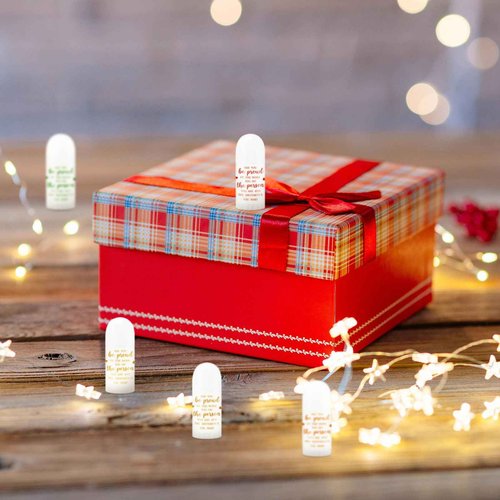 Swiffen 50 Pcs Christmas Mini Lip Balm Pack Thank You Gifts Moisturizer Assorted Flavors Beeswax Natural Ingredients Dry Chapped Lip Care Products for Coworkers Women Friend Men (Proud)
