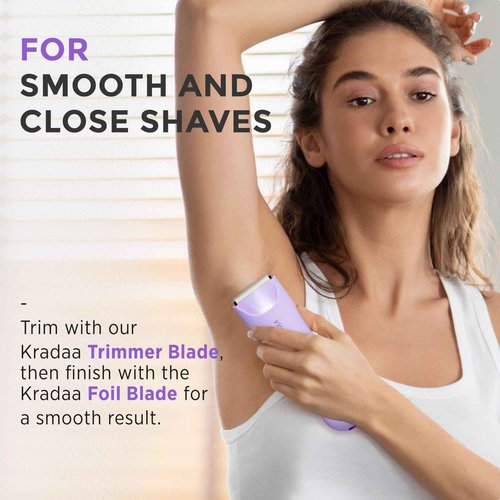 Bikini Trimmer for Women Pubic Hair: Rechargeable Eletctric Razors for Women - Painless Eletctric Shaver - (Wisteria Purple)