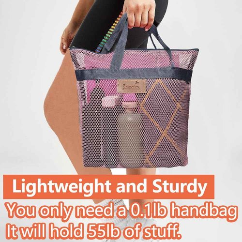 Rotema Mesh Shower Bag with Zipper, 11.8x9.8Inches, Small Pool Bag for Men Women, Gym & Camping Toiletry Essentials (1 pack, pink)
