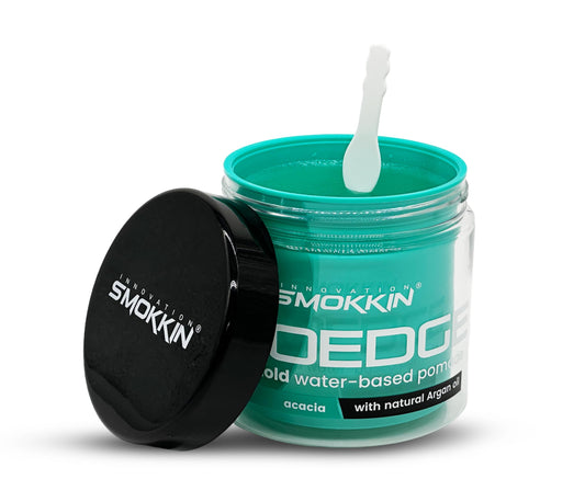 INNOVATION SMOKKIN Pro Edge Hair Styling Gel - Type Free Alcohol Free, Stylish Hair Gel with Strong Water Based Pomade (Acacia 16 Fl oz)