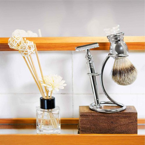 Grandslam Shaving Razor and Brush Stand Universal Holder for Safety Razor Storage Shave Brush Holder (gunmetal)