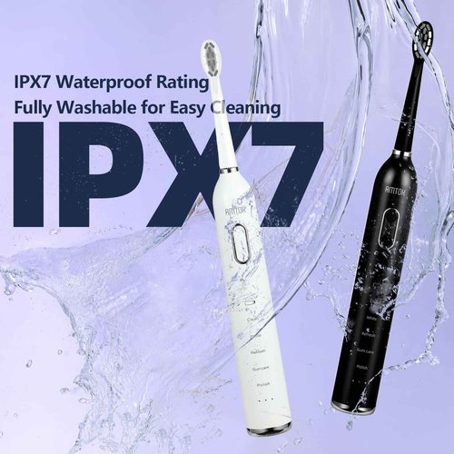 CWX Sonic Electric Toothbrush Wireless Fast Charging, 5 Cleaning Modes, 3 Intensity Settings, 60 Days Battery Life, 2 Min Smart Timer, 4 Brush Heads & Travel Case IPX7 Waterproof