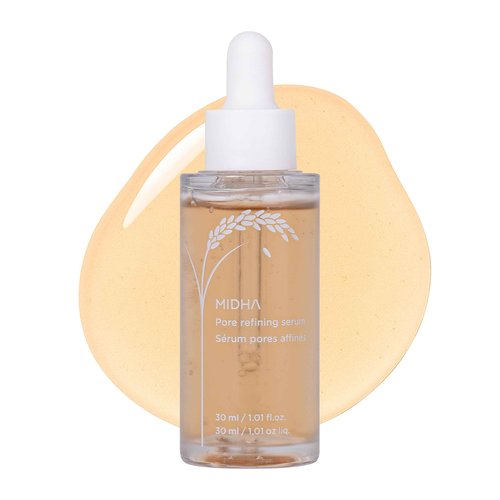MIDHA RICE PORE REFINING SERUM, 1.01fl.oz/30ml,Pore care, Enlarged pore solution, Pore refining skincare, Lightweight, Smooth skin formula, Hydrating, Daily exfoliating essence
