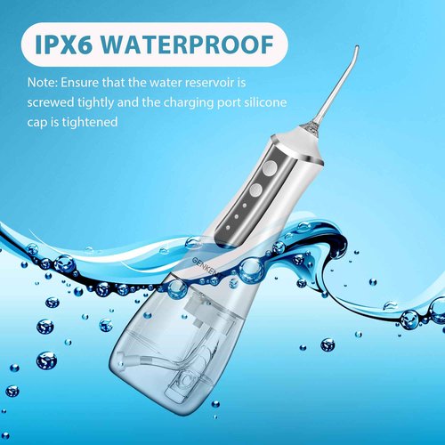 Water Flosser Pick for Teeth Cleaning 300ML Dental Oral Irrigator 3 Modes 5 Tips Rechargeable Travel Pik Waterproof Dental Picks Electric Flossing for Home (White)