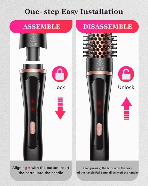 5 in 1 Curling Iron, Hair Curling Wand Set Thermal Brush 4 Interchangeable Ceramic Curling Wands (0.5'-1.8') Fast Heat Up Dual Voltage Christmas Birthday Hair Tool Gifts for Women Travel