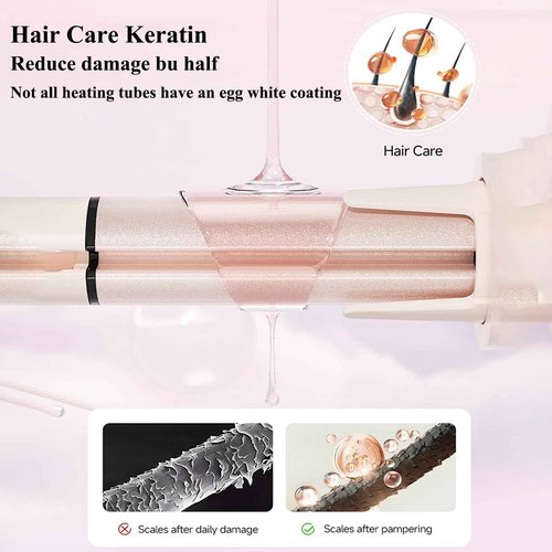 5 in 1 Interchangeable Curling Iron Set, 5 Styling Tools, 28mm，32mm，40mm Roll, Hair Straightener Brush，Volumizing Comb，and Curling Iron，3 Temp & Timer & Negative Ions