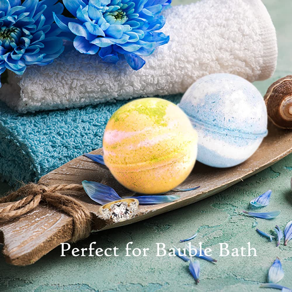 Ivy & Bauble Handmade Bath Bombs with Surprise Ring Inside for Women | Tropical Scent | Made in USA | No Paraben, No Preservatives, No Phosphate | Large 10 oz- Ring Size 8