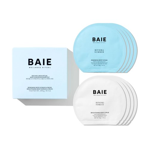 BAIE WELLNESS RITUAL Body Scrub Discovery Set, Single-Use Body Scrub Sampler, Vegan, 8 x 1.05 oz