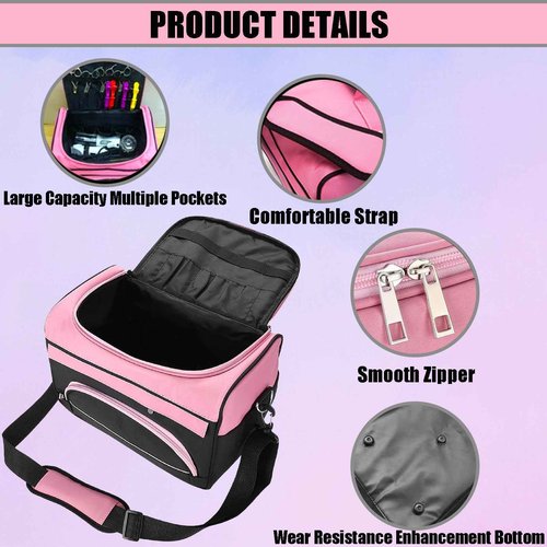 JEHANOIRY Large Capacity Hairdresser Bag Barber Carrying Case with Handle and Shoulder Strap, Beauty Salon Tool Kits Storage Travel Barber Case Holds Various Hair Cutting Tools Haircutting Bag