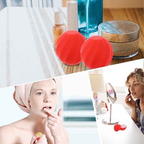 Beavorty 10 Pcs Refillable Lip Balm Containers Spherical Plastic Tubes for Travel Natural Lip Balms and Crayon Lipsticks Easy to Fill Compact Size
