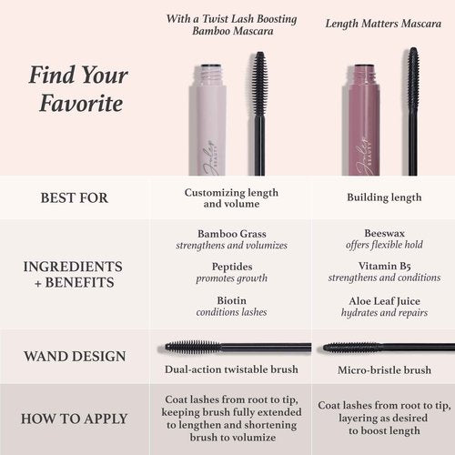 Julep Brow 101-2-in-1 Eyebrow Pencil and Tinted Brow Gel - Blonde - Waterproof - All Day Hold - Fill Define and Shape Brows + Length Matters Buildable Lengthening Lash Mascara Black