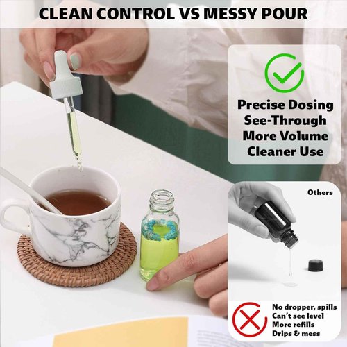 28 Pcs Clear 2oz Dropper Bottles Glass,60ml Empty Bottles,Leakproof for Tinctures, Essential Oils for Storage and Travel,Bottles for Droppers for Oils, Medicine Dropper, Eye Dropper