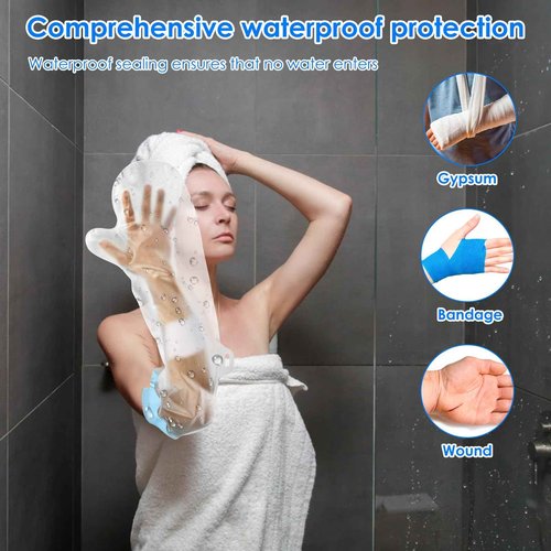 LGHWKETH Cast Cover Waterproof Reusable Shower Arm Cast Cover Soft and Comfortable Shower Protector for Showering Bathing Swimming (2PCS)