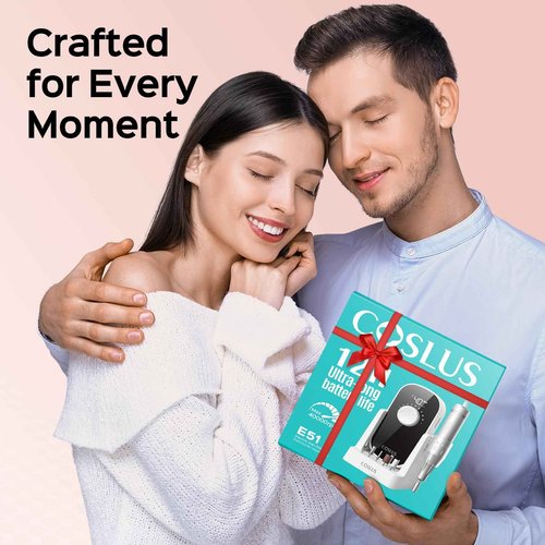 COSLUS Electric Nail Drill Professional: 40000 RPM Rechargeable Nail File with Stand for Acrylic Gel Nails - Stable & Smooth Grinding, Easy to Use, Ideal for Beginners Women, Home DIY and Salon, White